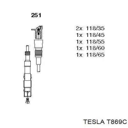 Високовольтні дроти T869C Tesla