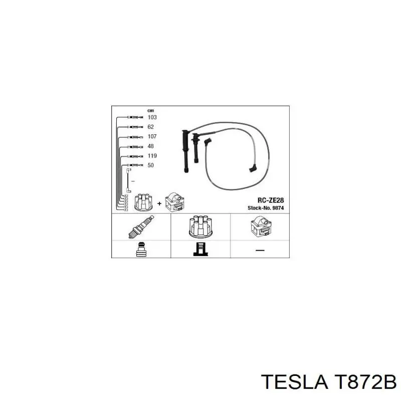 T872B Tesla Проводи високовольтні