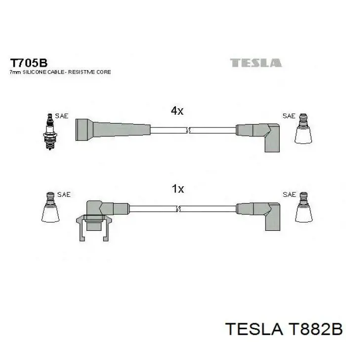 T882B Tesla Проводи високовольтні