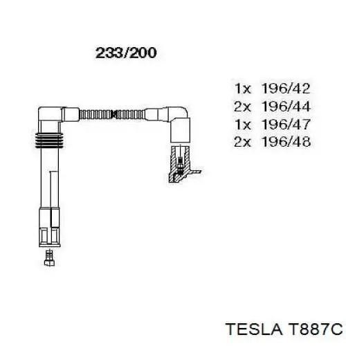 Дроти запалювання Tesla T887C ціна, від 58.66 USD