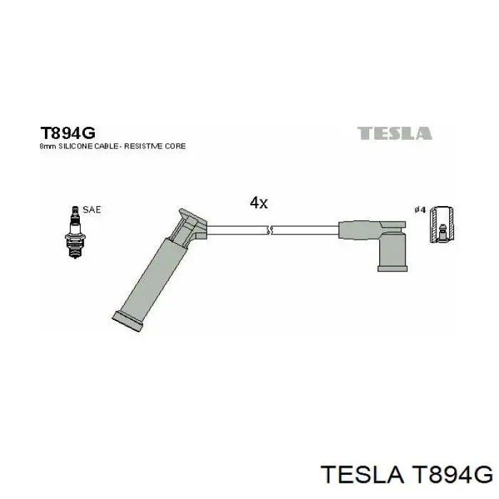 Дроти запалювання Tesla T894G ціна, від 21.93 USD