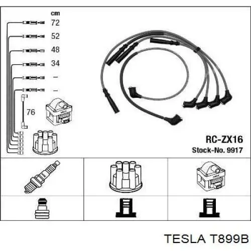 T899B Tesla Проводи високовольтні