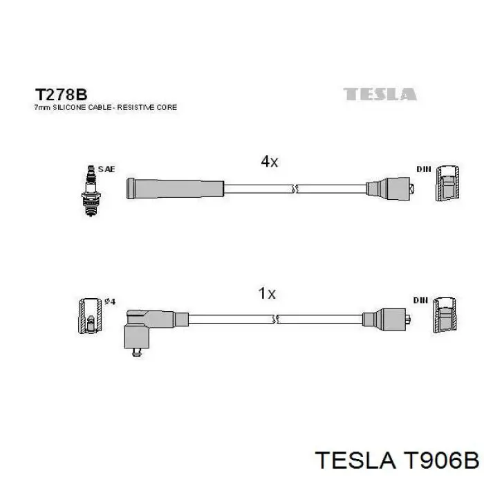 T906B Tesla Проводи високовольтні