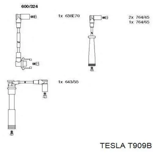 Купити T909B Tesla Провід високовольтні, комплект