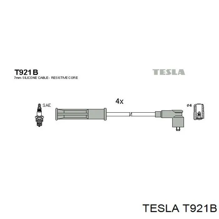 T921B Tesla Проводи високовольтні