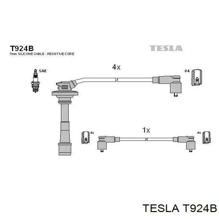 Дроти запалювання Tesla T924B ціна, від 36.69 USD