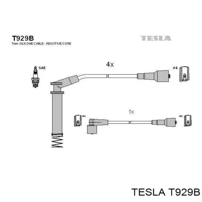 Дроти запалювання Tesla T929B ціна, від 22.06 USD