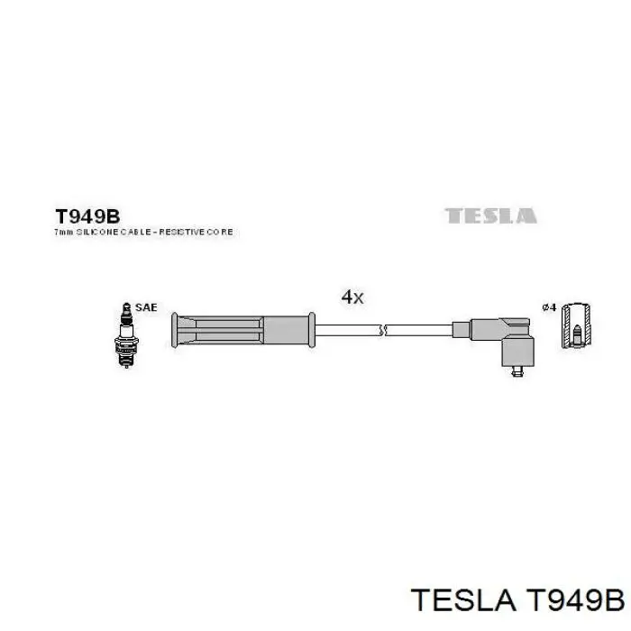 Дроти запалювання Tesla T949B ціна, від 15.32 USD