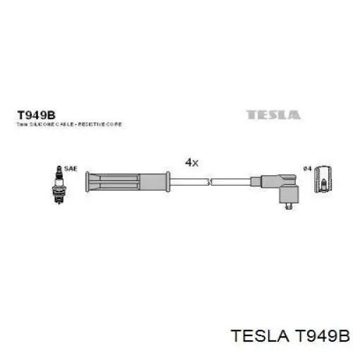 Високовольтні дроти T949B Tesla