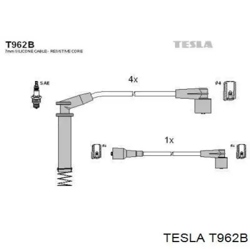 T962B Tesla Проводи високовольтні