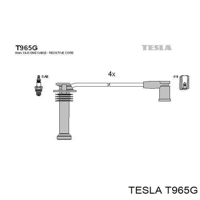 T965G Tesla Проводи високовольтні
