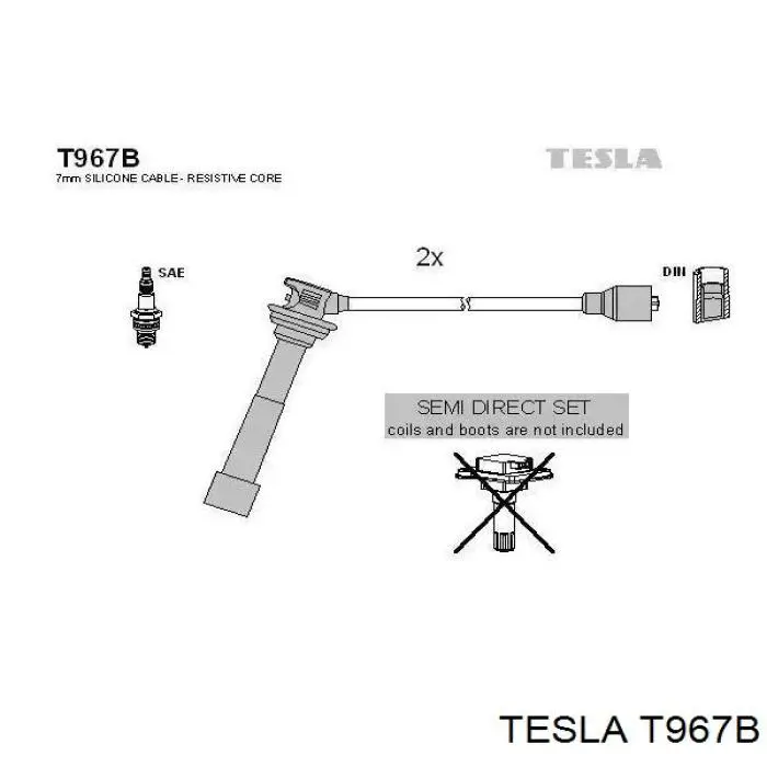 Купити T967B Tesla Провід високовольтні, комплект