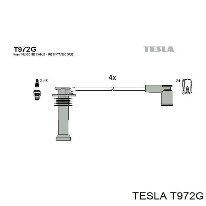 T972G Tesla Проводи високовольтні