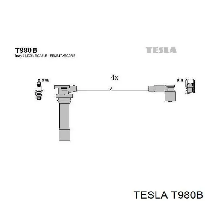 T980B Tesla Проводи високовольтні