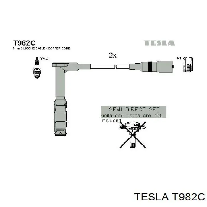 T982C Tesla Проводи високовольтні