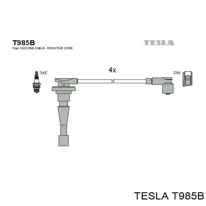 Високовольтні дроти T985B Tesla