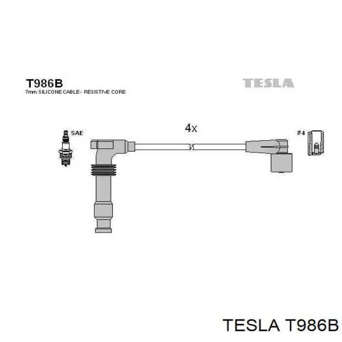 T986B Tesla Проводи високовольтні