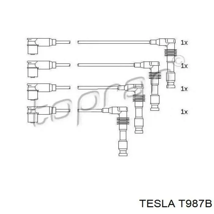 T987B Tesla Проводи високовольтні
