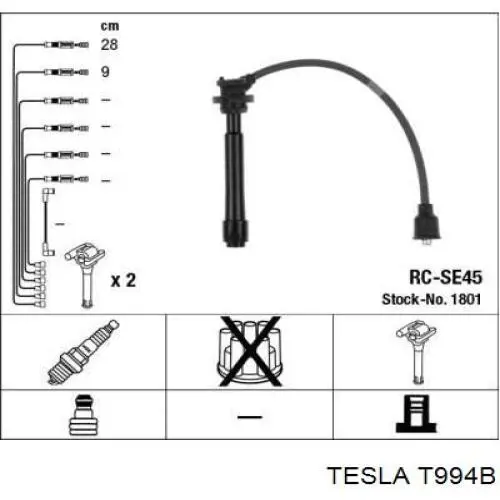 Високовольтні дроти T994B Tesla