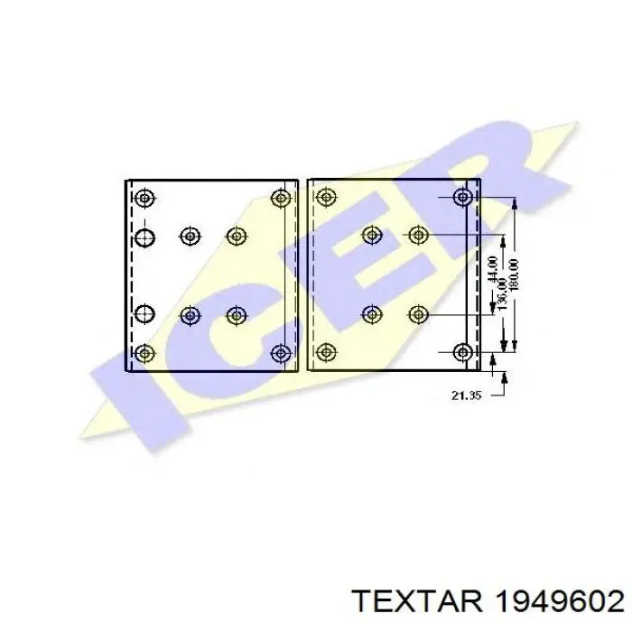 Клепка накладки барабанних колодок 1949602 Textar