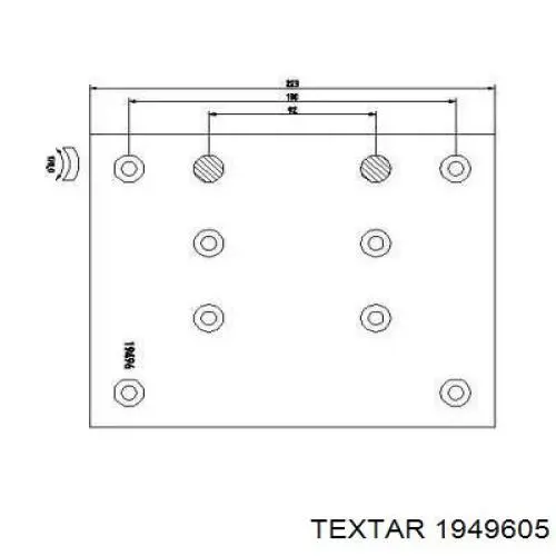 1949605 Textar Накладка гальмівна задня (TRUCK)