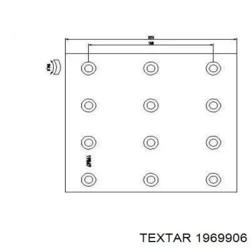 Накладка гальмівна задня (TRUCK) Textar 1969906