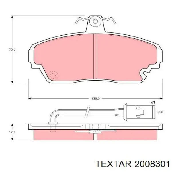 Колодки гальмівні передні, дискові 2008301 Textar