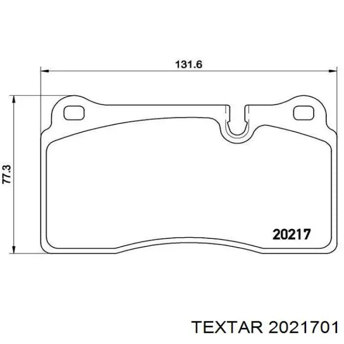 2021701 Textar колодки гальмівні передні, дискові