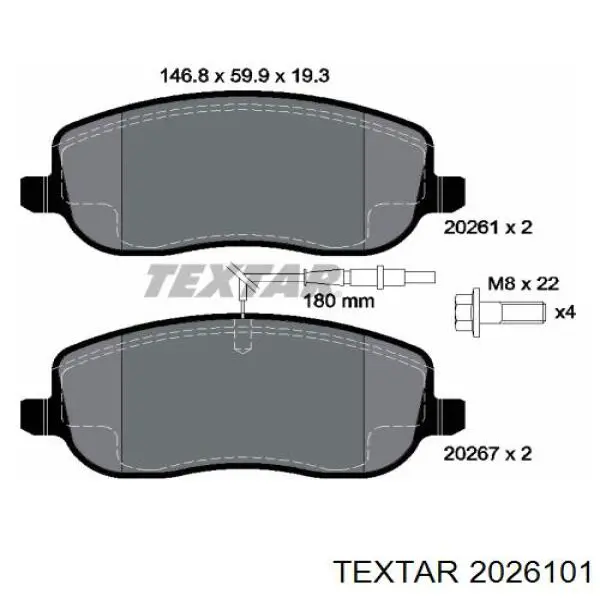 Гальмівні колодки Textar 2026101 ціна, від 20.89 USD