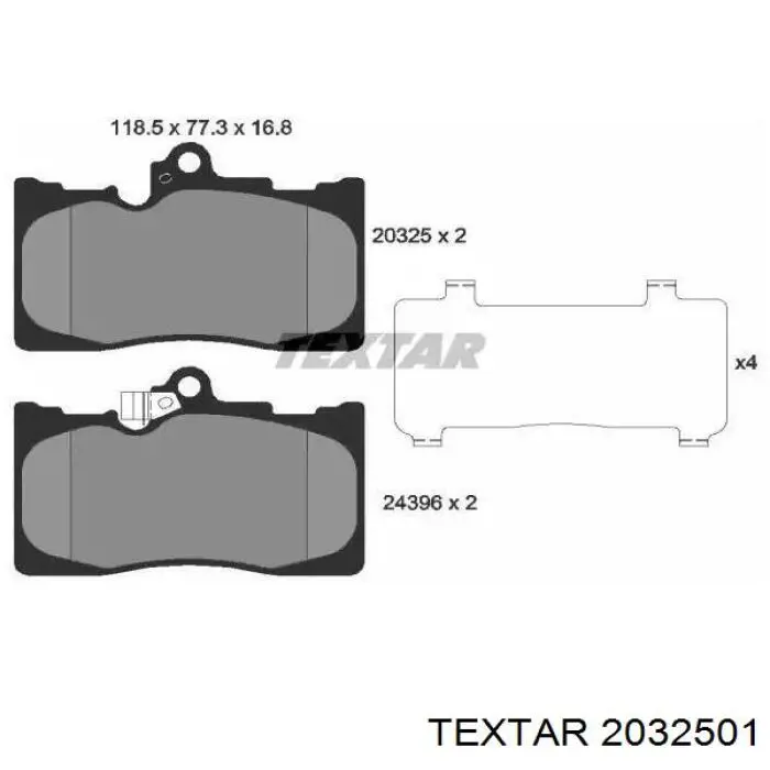 Купити 2032501 Textar Колодки гальмівні передні, дискові