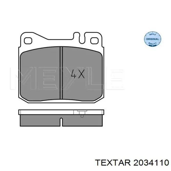 2034110 Textar колодки гальмівні передні, дискові