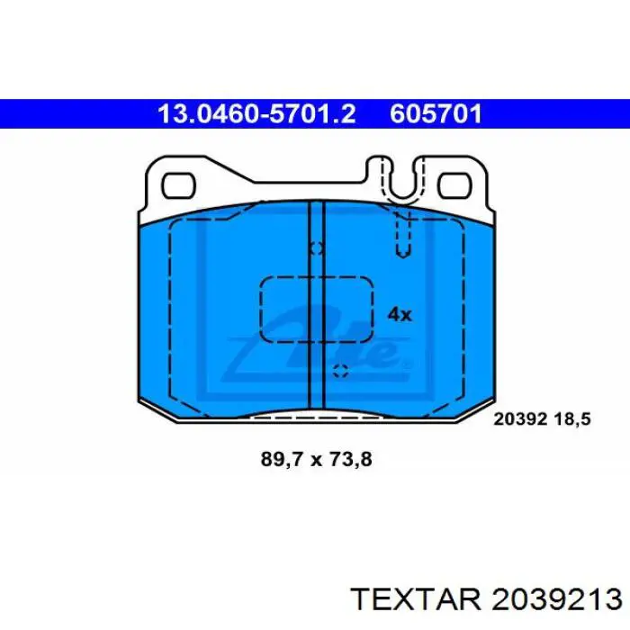 Гальмівні колодки Textar 2039213 ціна, від 15.41 USD