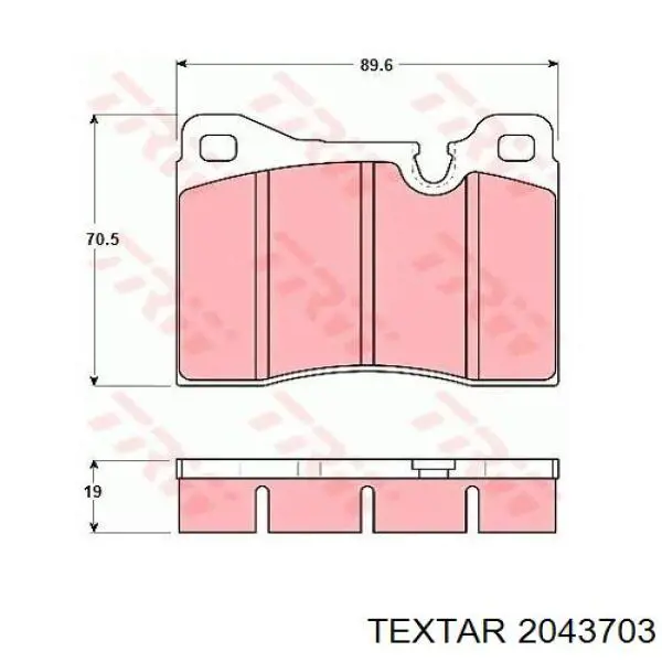 Гальмівні колодки Textar 2043703 ціна, від 28.81 USD