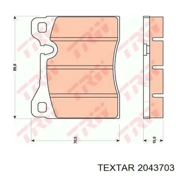 Купити 2043703 Textar Колодки гальмівні передні, дискові