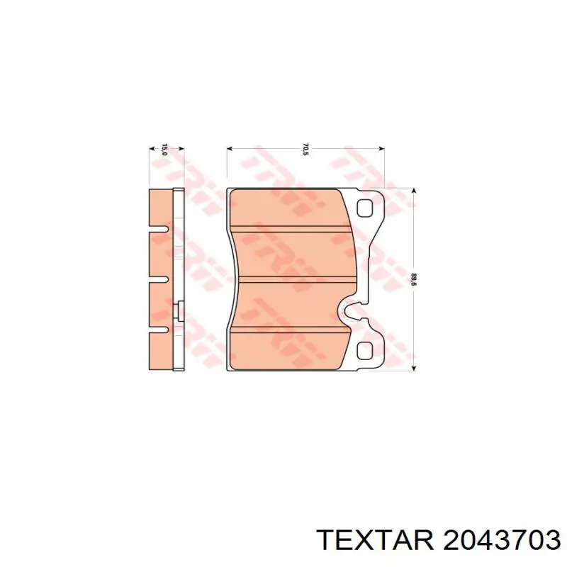 Передні тормозні колодки 2043703 Textar