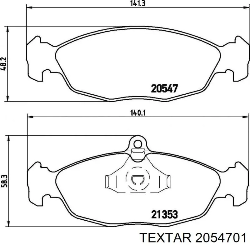 2054701 Textar колодки гальмівні передні, дискові