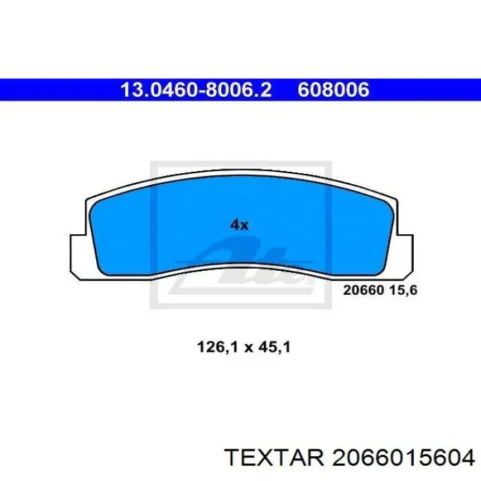 Передні тормозні колодки 2066015604 Textar