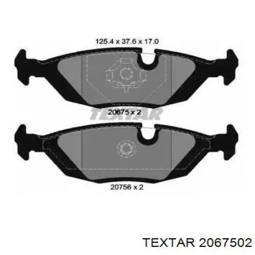 Колодки гальмові задні, дискові 2067502 Textar