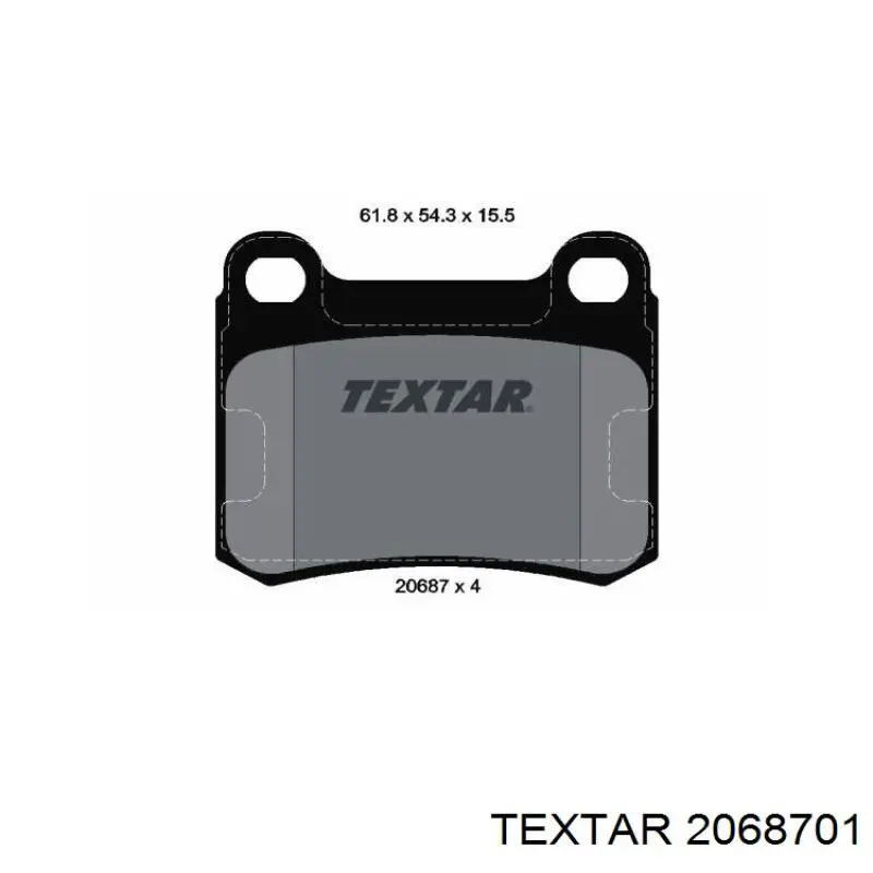 Задні гальмівні колодки Textar 2068701 ціна, від 12.48 USD