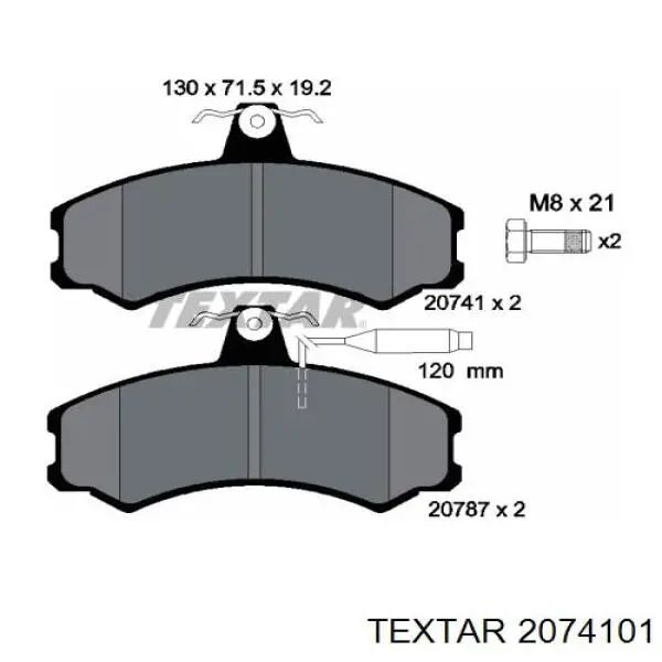 Колодки гальмівні передні, дискові 2074101 Textar