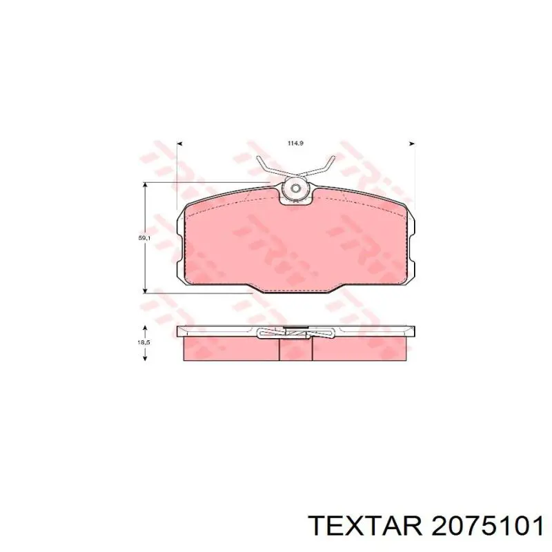 Купити 2075101 Textar Колодки гальмівні передні, дискові