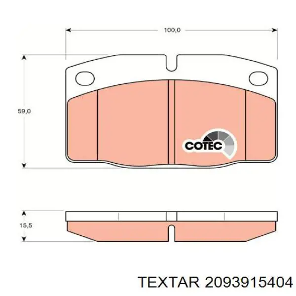 Колодки гальмівні передні, дискові 2093915404 Textar