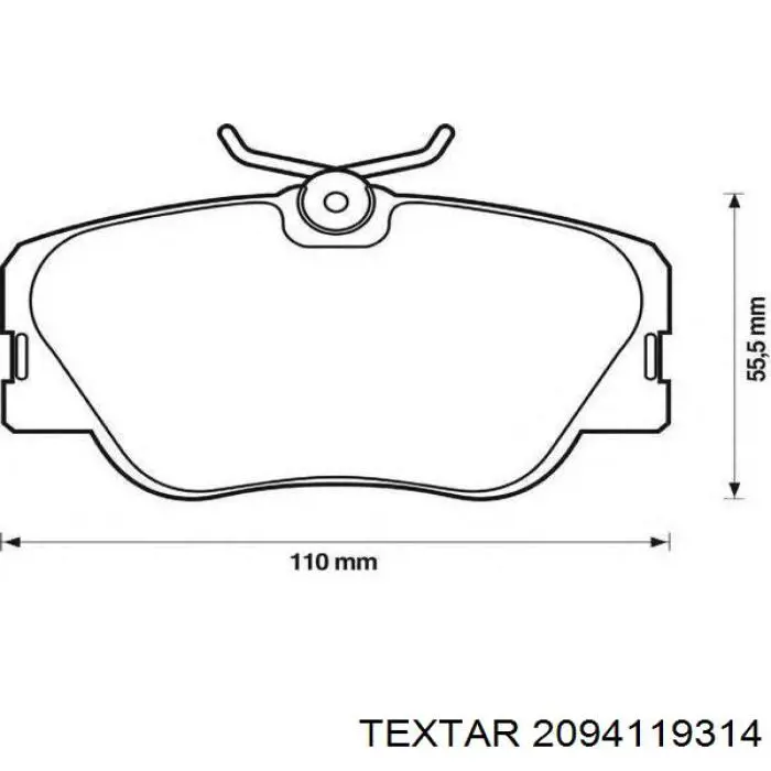 Колодки гальмівні передні, дискові 2094119314 Textar