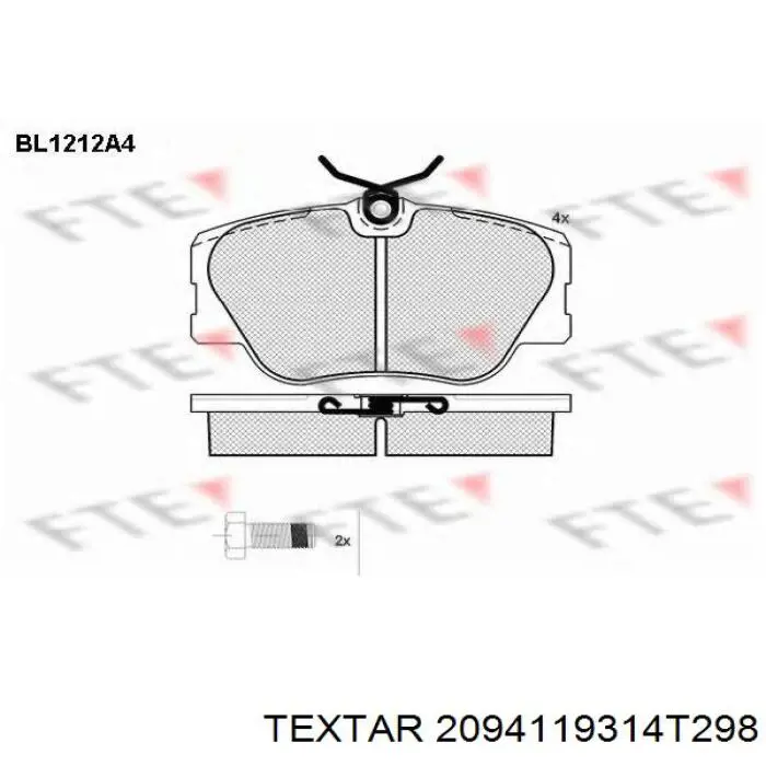 2094119314T298 Textar Передні гальмівні колодки