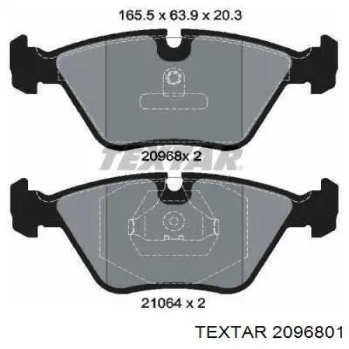 2096801 Textar колодки гальмівні передні, дискові