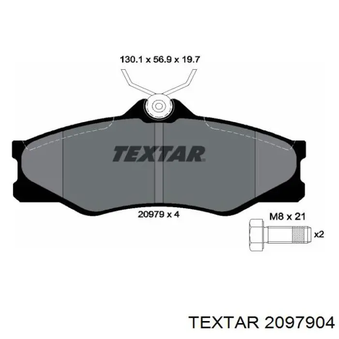2097904 Textar колодки гальмівні передні, дискові