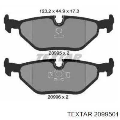 Купити 2099501 Textar Задні колодки