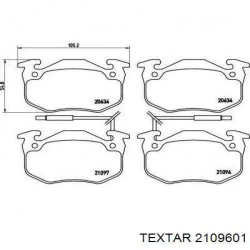 2109601 Textar колодки гальмівні передні, дискові