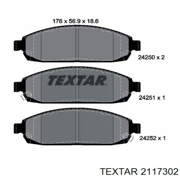 2117302 Textar колодки гальмівні передні, дискові