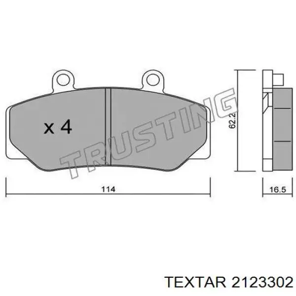 Гальмівні колодки Textar 2123302 ціна, від 17.63 USD